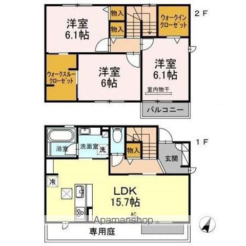 東海道本線 名古屋駅 バス乗車時間：23分 市バス「豊公橋」バス停で下車 徒歩2分 2階建 築10年(3LDK)の間取り写真