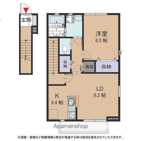 関西本線 春田駅 徒歩15分 2階建 築18年(1LDK/2階)の間取り写真
