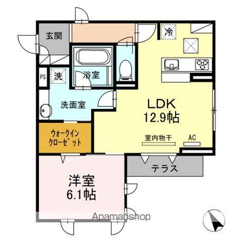 D-RESIDENCE御船町(1LDK/1階)の間取り写真