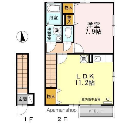 TSBONHEUR(1LDK/2階)の間取り写真