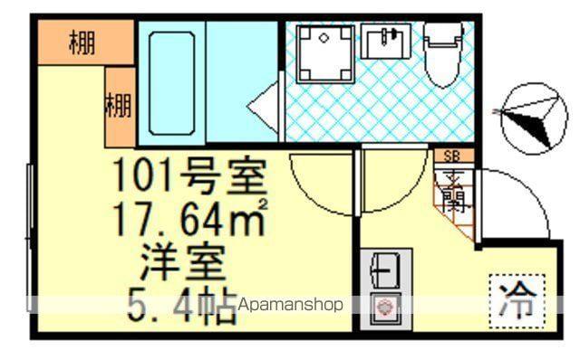 CK四ツ木(1K/1階)の間取り写真