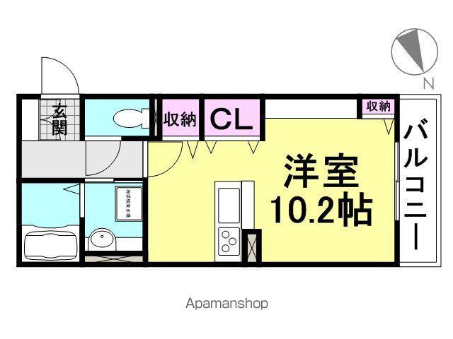 カピラ2(ワンルーム/2階)の間取り写真