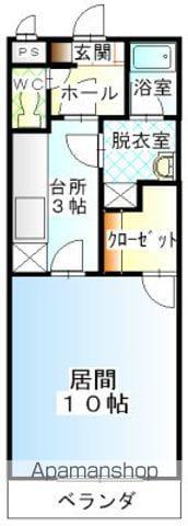 グランシャリオ(1K/1階)の間取り写真