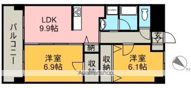 フォンターレ(2LDK/2階)の間取り写真