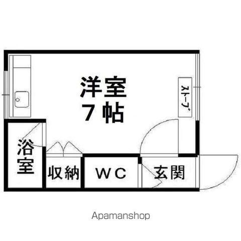 ミッキーハウス(ワンルーム/1階)の間取り写真