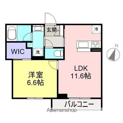 PROGRESS上浜(1LDK/2階)の間取り写真