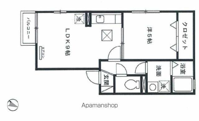 セジュール北安東(1LDK/1階)の間取り写真
