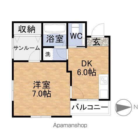 LOS BONOS(1DK/2階)の間取り写真
