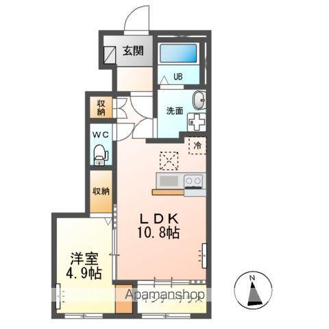 /上横場アパートB(1LDK/1階)の間取り写真