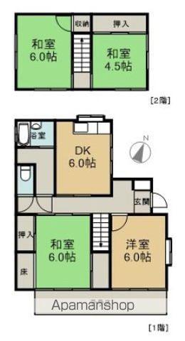 山陽本線 西広島駅 徒歩6分 2階建 築53年(4DK)の間取り写真