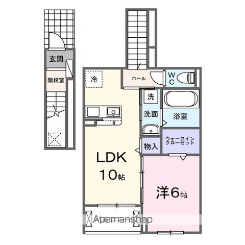 メゾン ミモザⅤ(1LDK/2階)の間取り写真