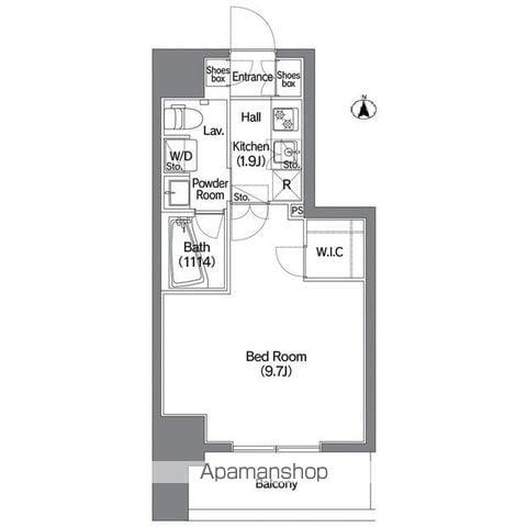 コンフォリア錦糸町DEUX(1K/2階)の間取り写真