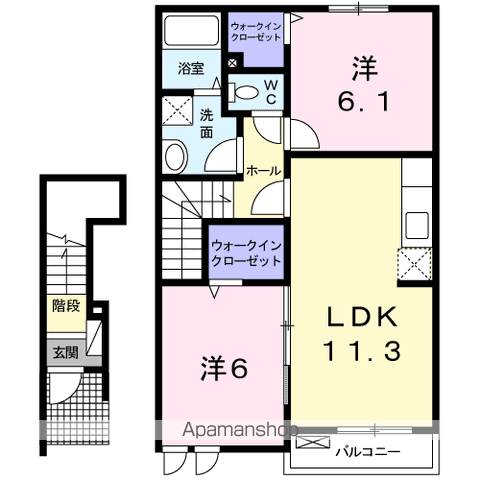 サンヒルズM・Ⅰ(2LDK/2階)の間取り写真