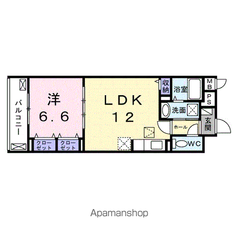 グルックパティオ高円寺(1LDK/1階)の間取り写真