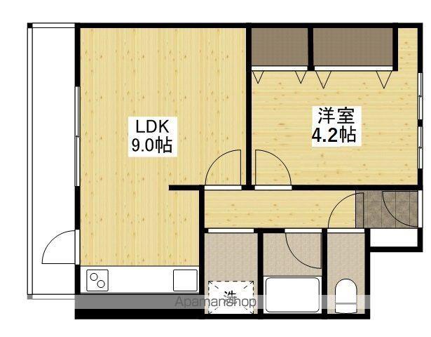 イトーピア舟入(1LDK/6階)の間取り写真