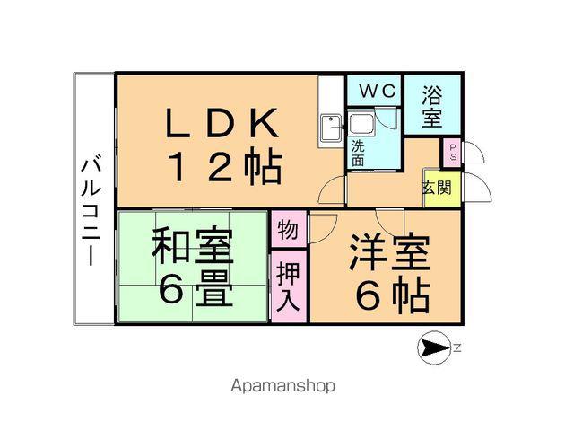 メゾンド佐久間Ⅱ(2LDK/1階)の間取り写真
