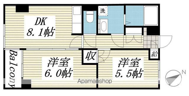ユニパリス柏駅前(2DK/6階)の間取り写真