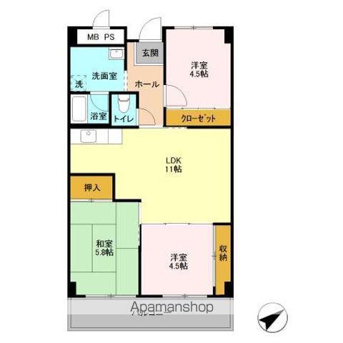 ファーストコーポ幕張本郷(3LDK/3階)の間取り写真