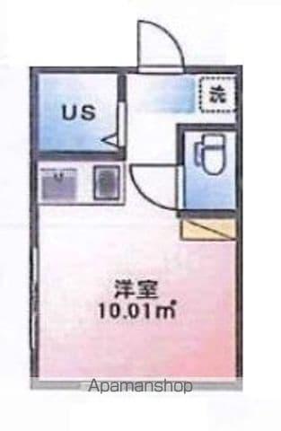 ルームズ新高円寺 A棟(ワンルーム/1階)の間取り写真