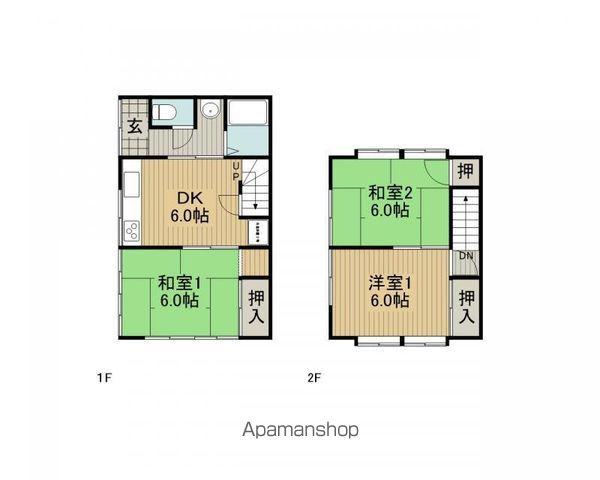 中央本線 茅野駅 徒歩55分 2階建 築43年(3DK)の間取り写真