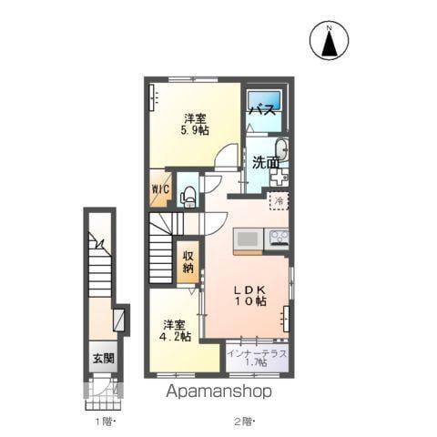 イリアス(2LDK/2階)の間取り写真