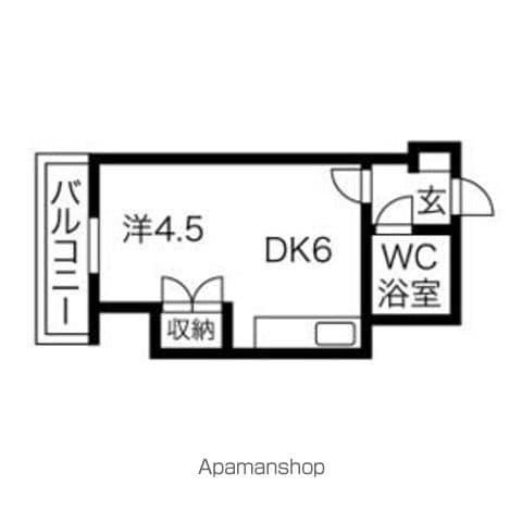 藤井ビル菊水Ⅰ(1DK/6階)の間取り写真