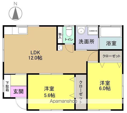磐越東線 いわき駅 徒歩26分 1階建 築21年(2LDK)の間取り写真