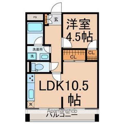 ハウスマローネ(1LDK/4階)の間取り写真