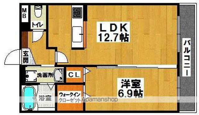 シャーメゾン賑町(1LDK/2階)の間取り写真