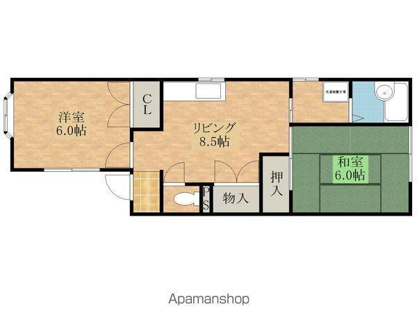 トータス東光(2DK/1階)の間取り写真