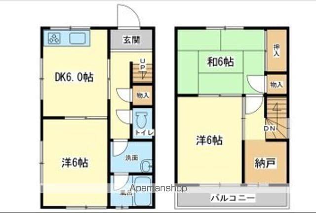 姫新線 播磨高岡駅 徒歩23分 2階建 築43年(3SDK)の間取り写真