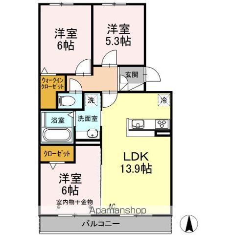 プレミアージュ(3LDK/2階)の間取り写真