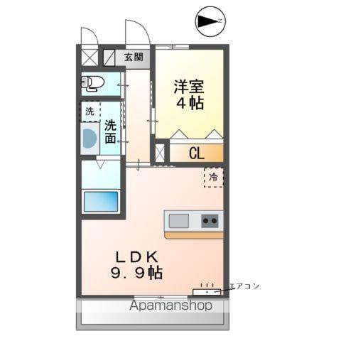 ユニヴェール(1LDK/1階)の間取り写真
