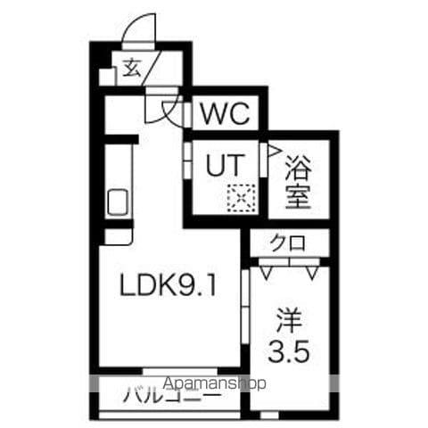 フォルーナV(1LDK/1階)の間取り写真