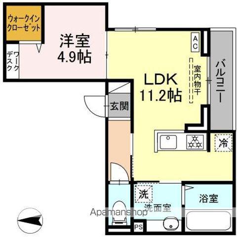 セレスティア開成 B棟(1LDK/3階)の間取り写真