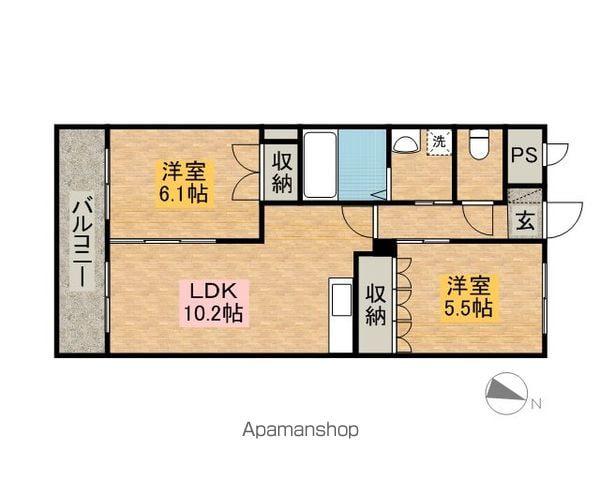 SUN HEIME M&H Ⅱ(2LDK/2階)の間取り写真