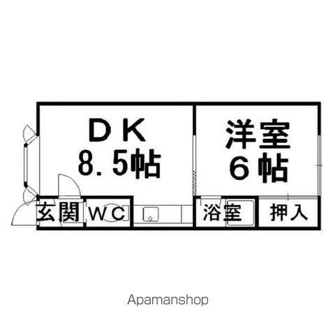 ボナールハイツⅠ(1DK/1階)の間取り写真