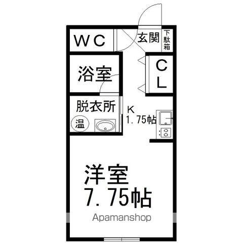 グリッシーニ(1K/1階)の間取り写真