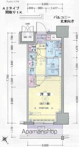 グランフォース横浜伊勢佐木町(1K/5階)の間取り写真