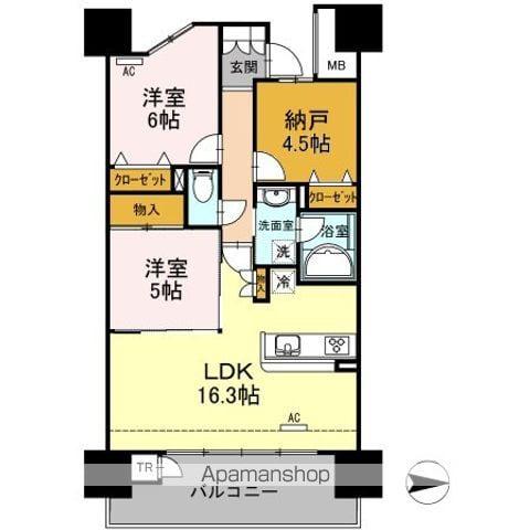 プレミスト盛岡駅前GATE-TOWER(2LDK/21階)の間取り写真