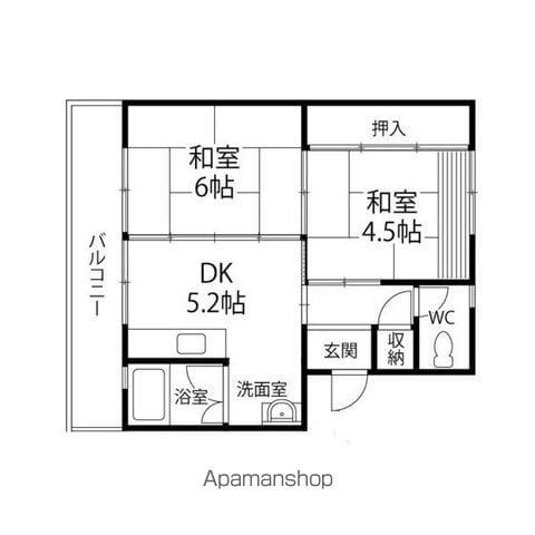 将監団地一街区(2DK/4階)の間取り写真