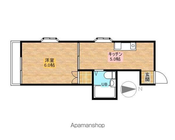 ヴィラロワール(1K/2階)の間取り写真