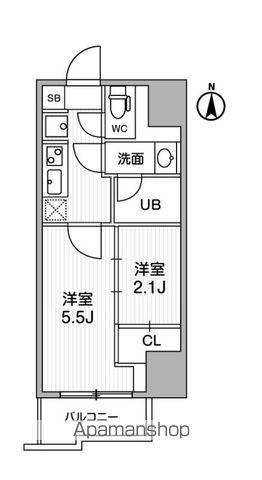 ドゥーエ亀戸Ⅲ(2K/11階)の間取り写真