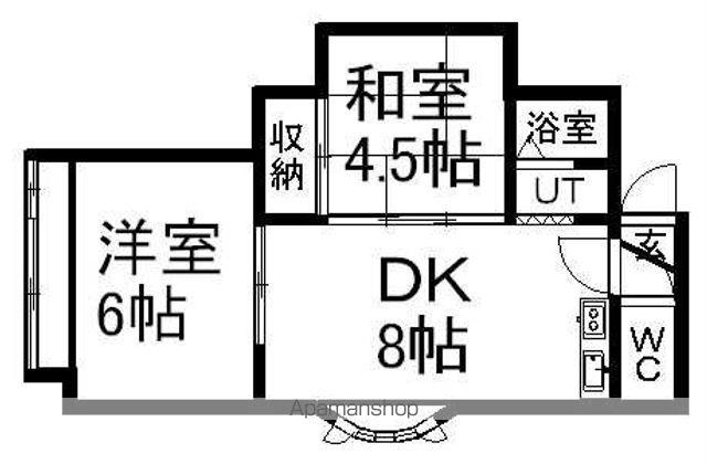 グラン市川(2DK/3階)の間取り写真