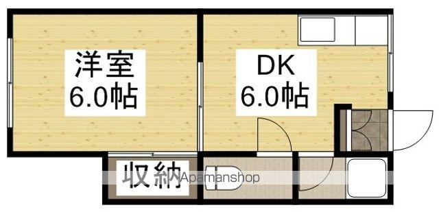 清心コーポ(1DK/1階)の間取り写真