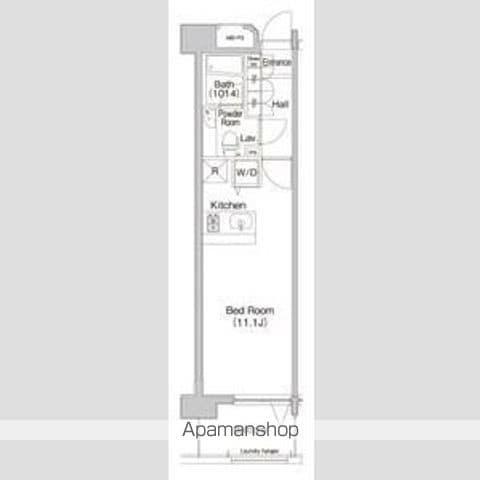 プライムアーバン学芸大学パークフロント(ワンルーム/1階)の間取り写真
