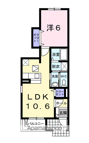 グリシーナ(1LDK/1階)の間取り写真