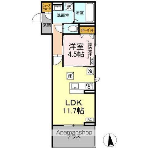 フィオレンテ 長町南(1LDK/1階)の間取り写真