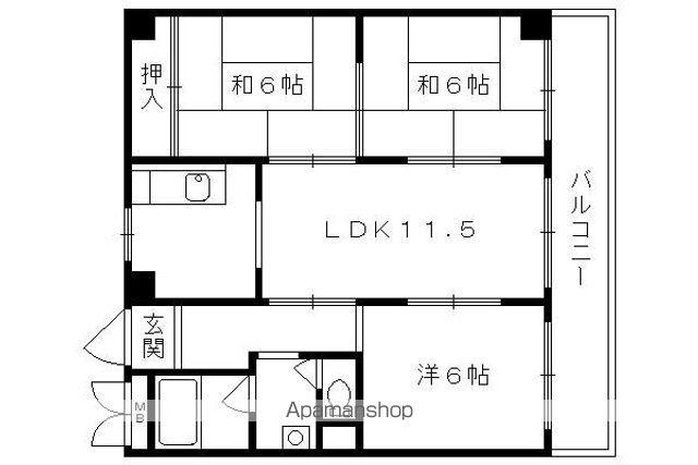 スクエアメゾン醍醐(3LDK/2階)の間取り写真