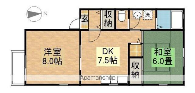 アネックスイトウⅡ(2DK/1階)の間取り写真